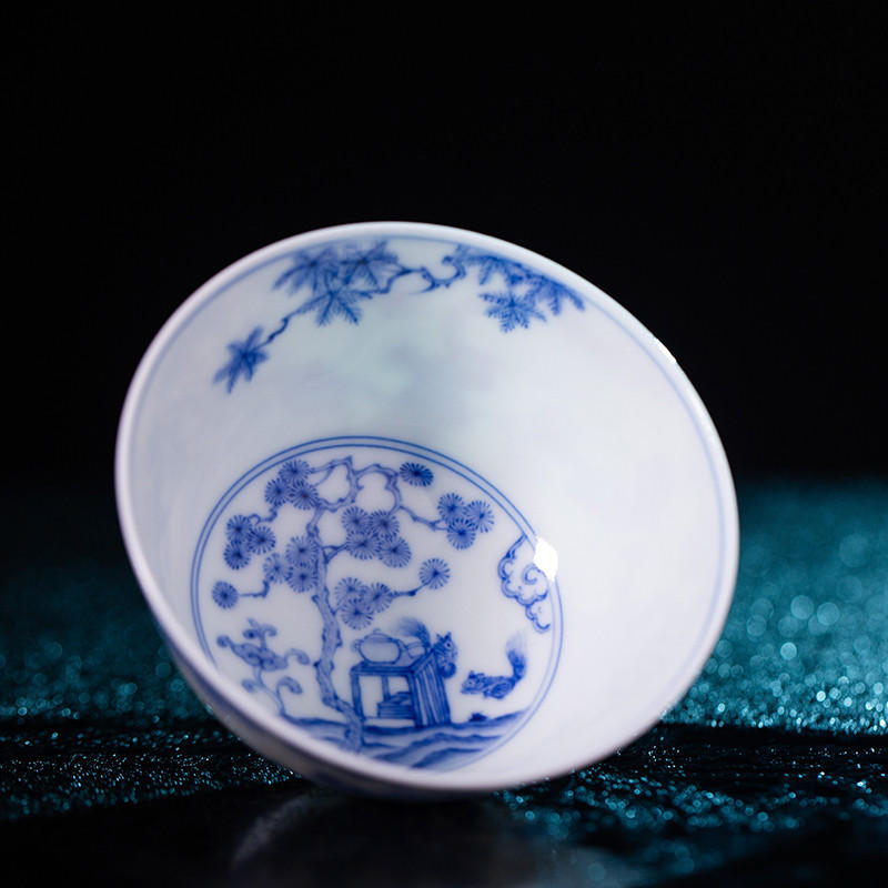 斗茶图人物杯