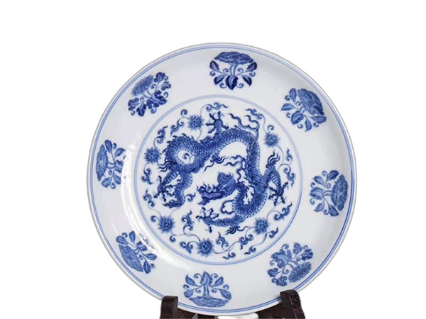 三龙穿花壶承